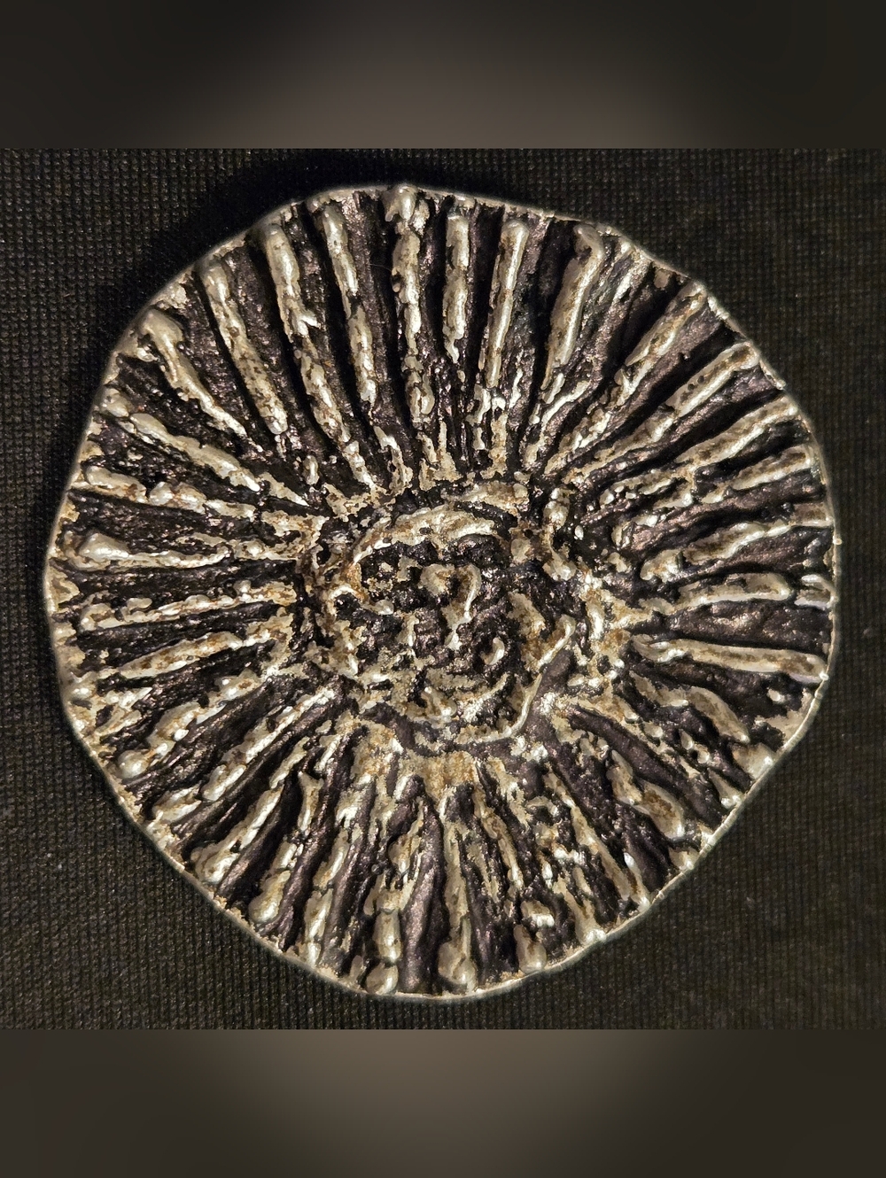Textured Silver Brutalist Signed Robert Larin Brooch